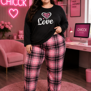 PIJAMA LOVE CHECK PINK