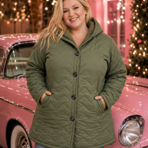 Campera Matelassé Plus Size con Corderito y Capucha 🤍✨-ENVIO GRATIS A TODO EL PAIS