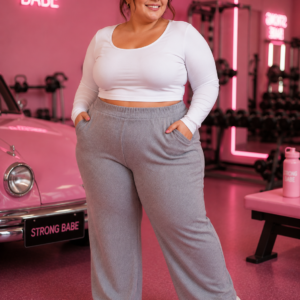Pantalón de Lanilla Angora Plus Size Gris 🌹✨-ENVIO GRATIS A TODO EL PAIS